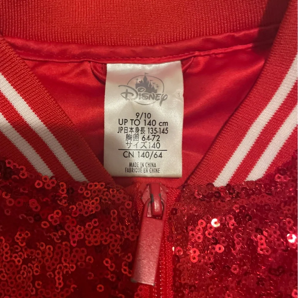 Disney Minnie Mouse Red Sequin Jacket Girls Size 9/10